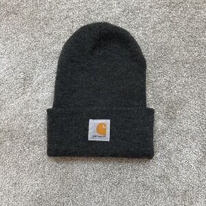 Carhartt Black Knit Beanie Winter Hat Classic Workwear Skull Cap